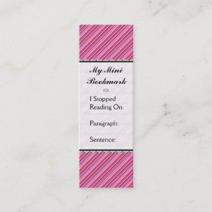Butterfly Love Pink Red Stripes Decorative Mini Business Card