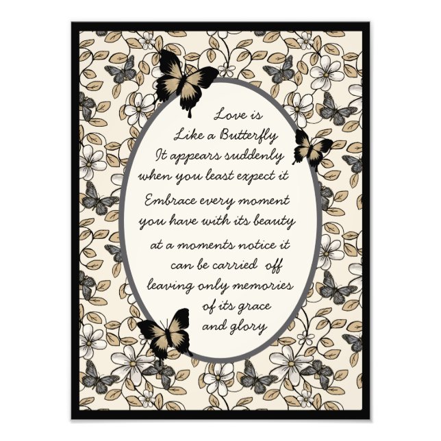 Butterfly LOVE Poem Photo Print (Front)