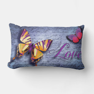 Butterfly Love Purple Pink Decorative Throw Pillow