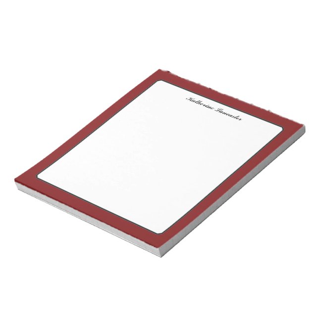 Butterfly Love | Solid Colour Red 1 Border Notepad (Rotated)