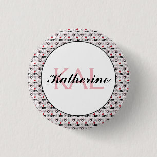 Butterfly Love Word Art Love Personalized 1 Inch Round Button