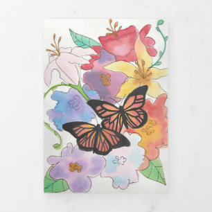 Butterfly Lover Butterflies In The Garden Tri-Fold Card