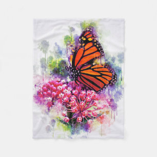 Butterfly Lover Monarch Butterfly Fleece Blanket
