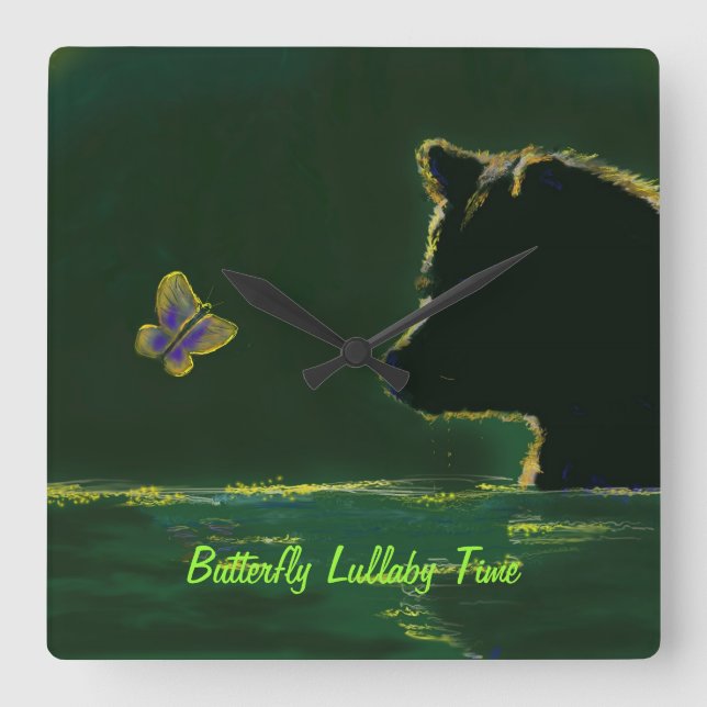 Butterfly Lullaby Time Wall Clock (Front)