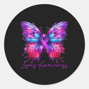 Butterfly Lupus Awareness Month  Classic Round Sticker