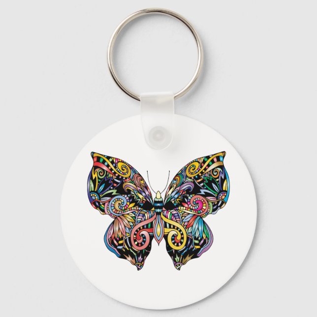 Butterfly Mandala Keychain (Front)