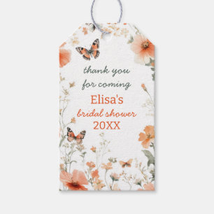 Butterfly Meadow Watercolor Bridal Shower CUSTOM  Gift Tags