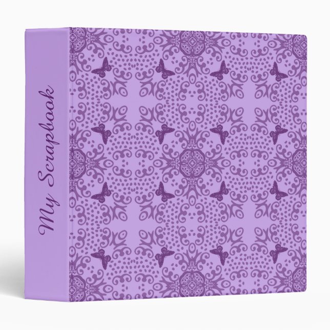 Butterfly Medallion Purple Scrapbook Binder (Front/Spine)