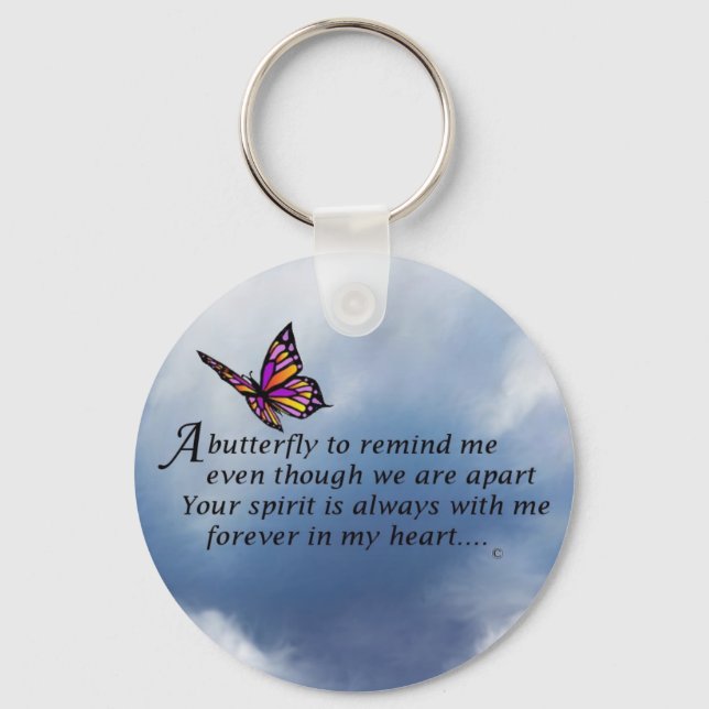 Butterfly  Memorial Poem Keychain (Front)