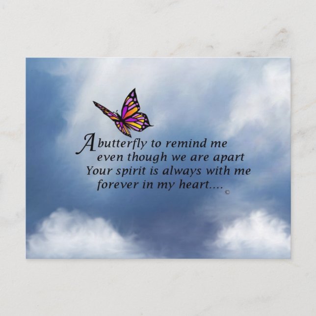 Butterfly Memorial Poem Postcard (Front)