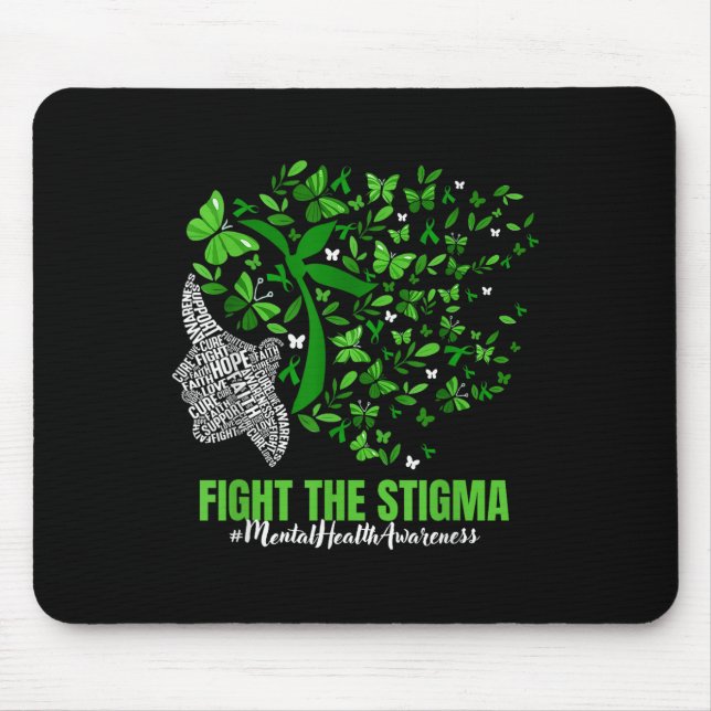 Butterfly Mental Health S Awareness Fight The Stig Mouse Pad (Front)
