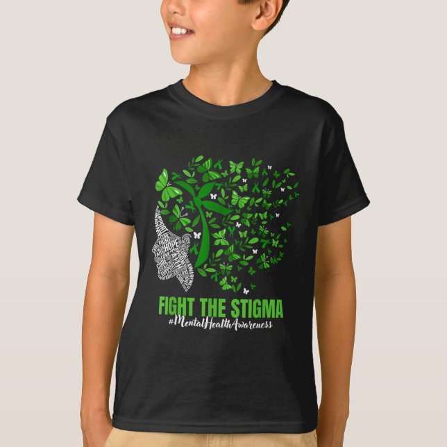 Butterfly Mental Health S Awareness Fight The Stig T-Shirt (Front)
