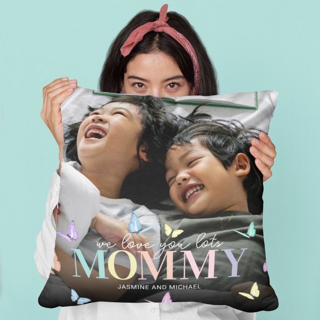 Butterfly Mommy Photo Throw Pillow (Creator Uploaded)