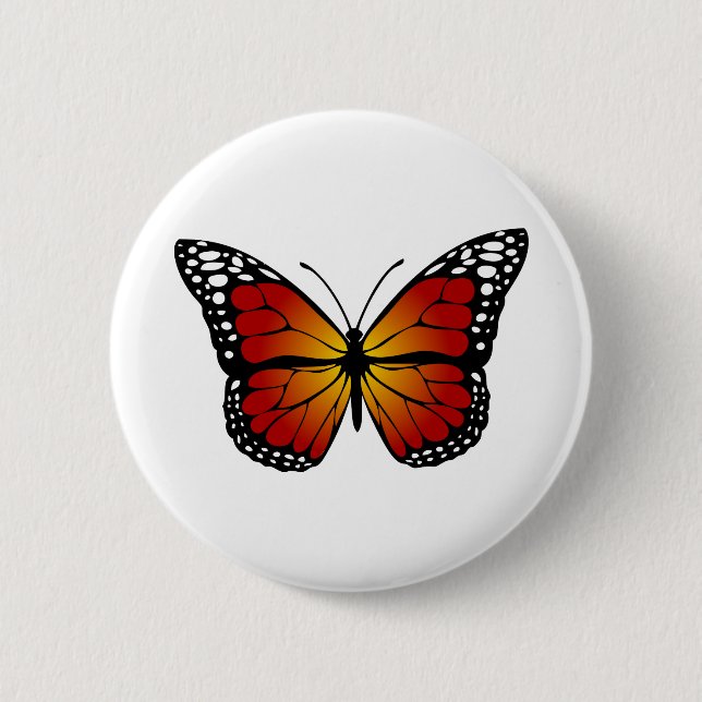 Butterfly Monarch Abstract Artistic Line Art 2 Inch Round Button (Front)