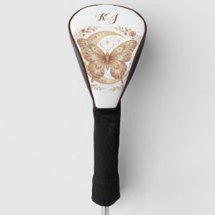 Butterfly Moon Floral Gold Personalized Design Golf Head Cover