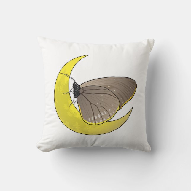Butterfly Moon Throw Pillow (Front)