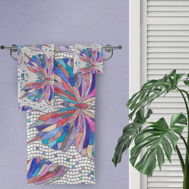 Butterfly Mosaic Pattern - pastels Bath Towel Set (Creator Uploaded)