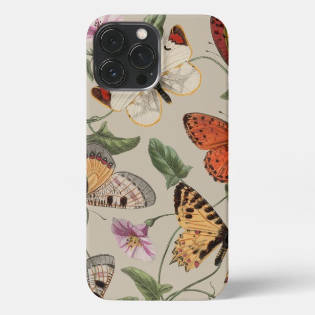 Butterfly Moth Nature Collection Drawing iPhone Case (Back)
