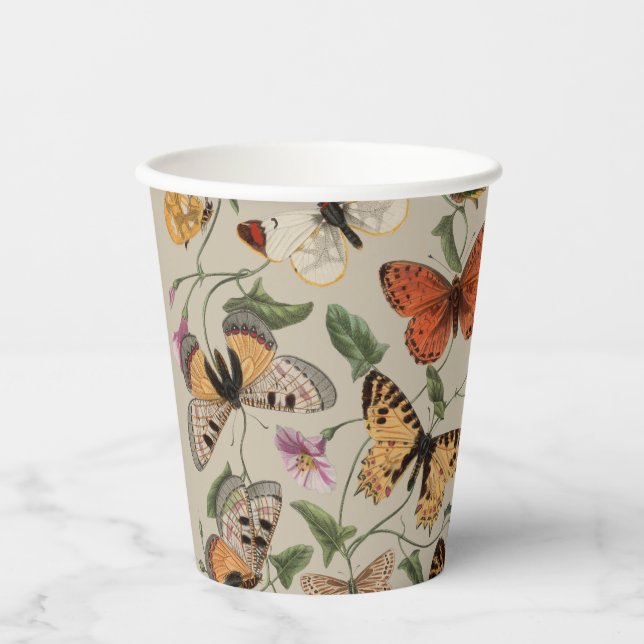 Butterfly Moth Nature Collection Drawing Paper Cups (Front)