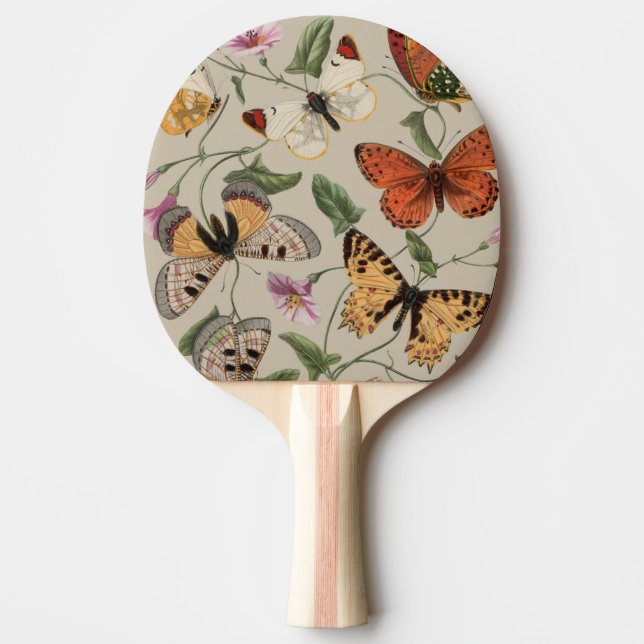 Butterfly Moth Nature Collection Drawing Ping Pong Paddle (Front)