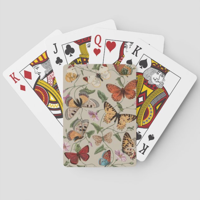 Butterfly Moth Nature Collection Drawing Playing Cards (Back)