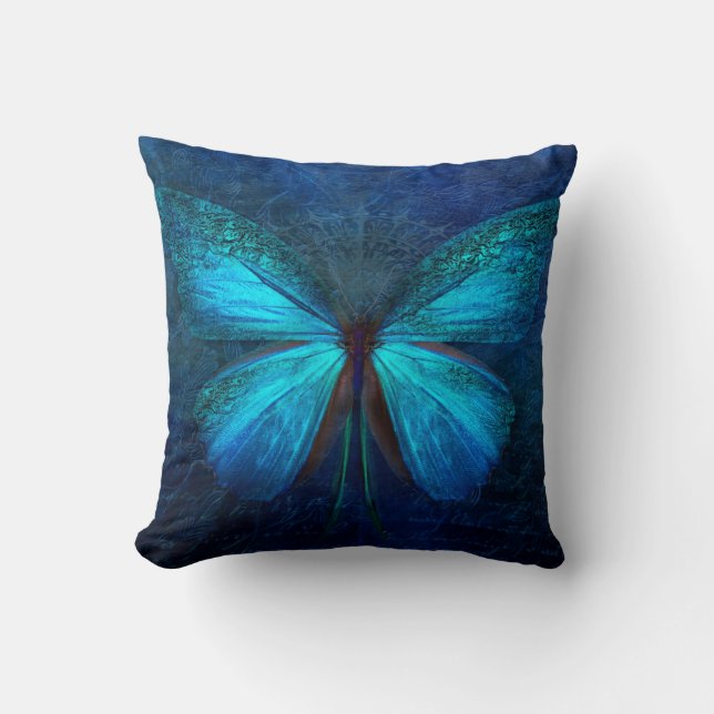 Butterfly Motif Throw Pillow (Front)