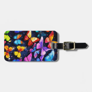 Butterfly,multicolor chrome, colourful shoes  luggage tag