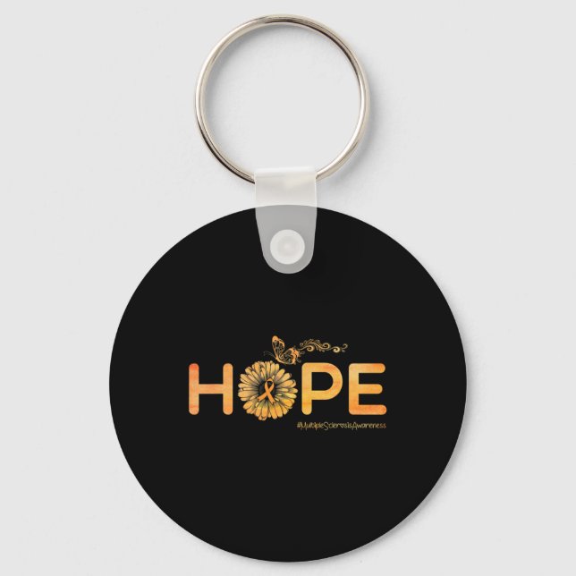 Butterfly Multiple Sclerosis Awareness Gifts  Keychain (Front)