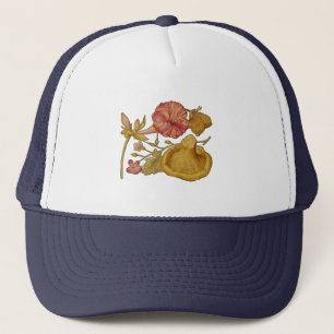 Butterfly, Mushroom and Flower Watercolor Trucker Hat