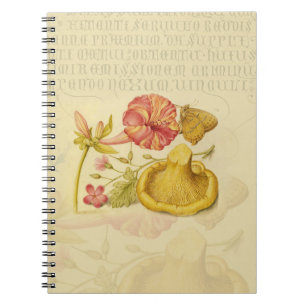 Butterfly Mushroom Flower Watercolor Painting Notebook