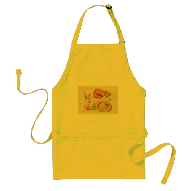 Butterfly Mushroom Flower Watercolor Painting Standard Apron (Front)