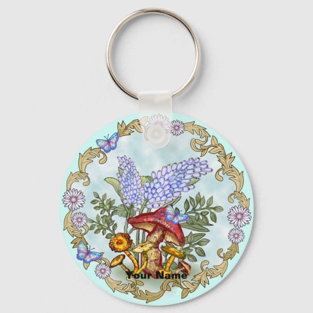 Butterfly Mushroom  keychain (Front)