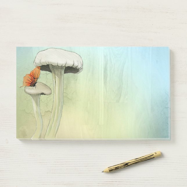 “Butterfly-Mushroom”  Post-it Notes (On Desk)