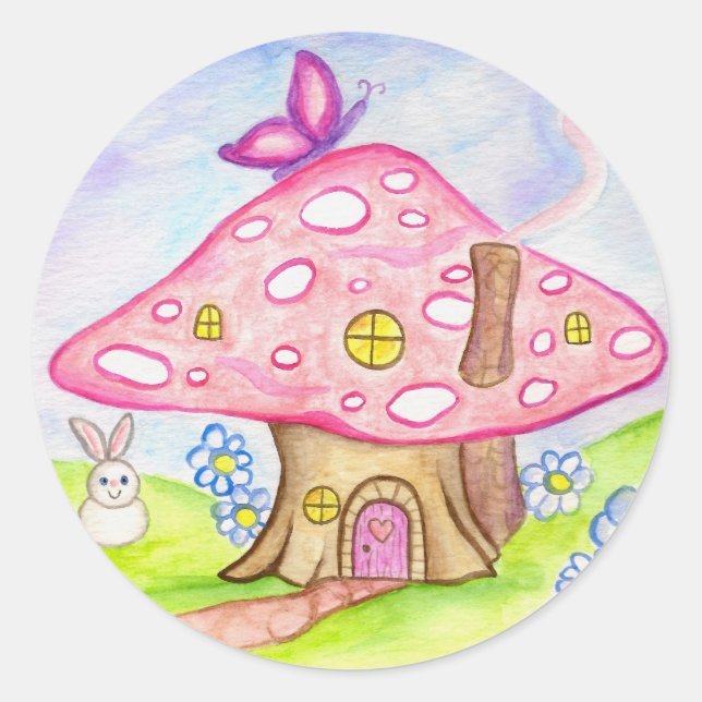 Butterfly Mushroom Spring Bunny Party Stickers (Front)