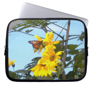 Butterfly n the Sunflowers Laptop Sleeve
