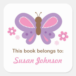 Butterfly Name Label Sticker for Kids