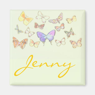 Butterfly & name Magnet