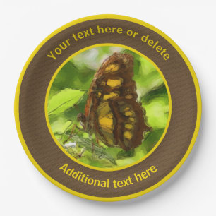 Butterfly Nature Art Personalized Party Paper Plate