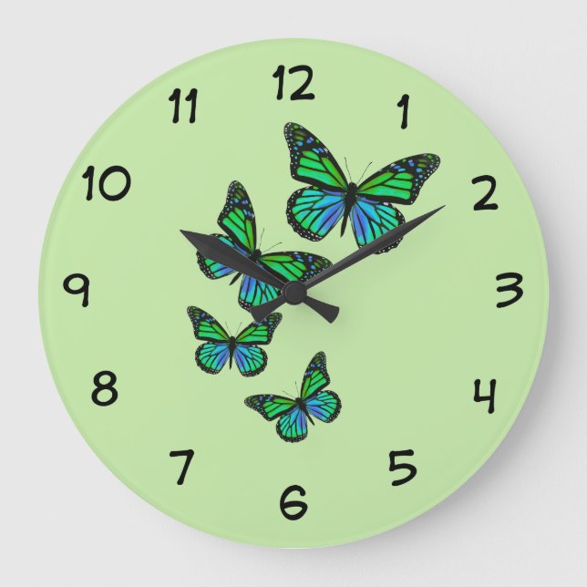 Butterfly Nature Theme Large Clock (Front)
