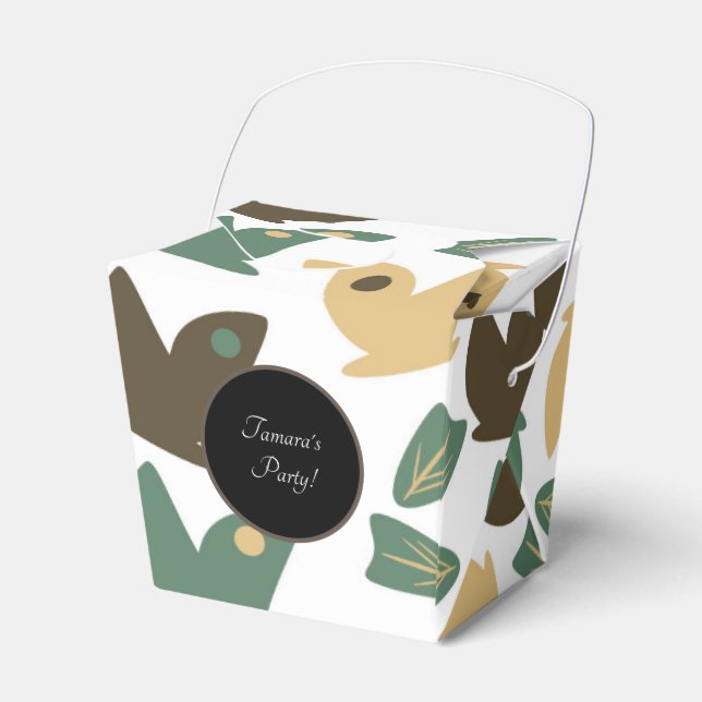 Butterfly Nature Trail Greenery Birthday Party Favor Box (Front Side)