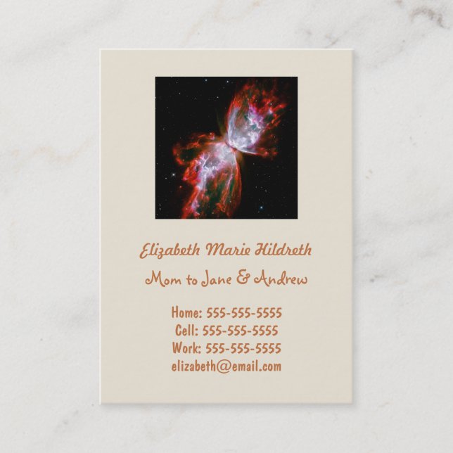 Butterfly Nebula in Scorpius Constellation Calling Card (Front)