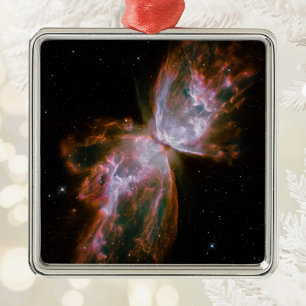 Butterfly Nebula Print Metal Ornament