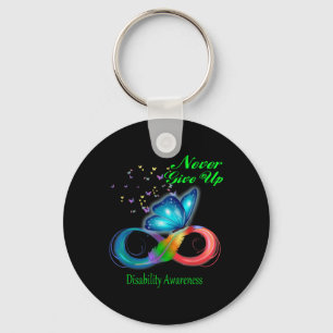 Butterfly Never Give Up Disability Awareness _1  Keychain