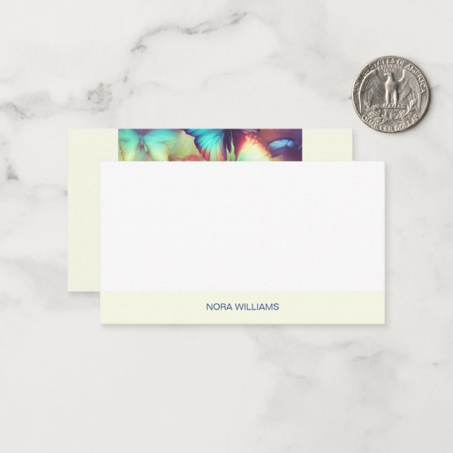 Butterfly Note Card Flat Option (Front/Back In Situ)