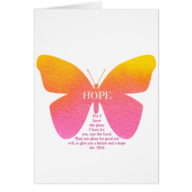 Butterfly of Hope with Jeremiah 29:11 (Front)