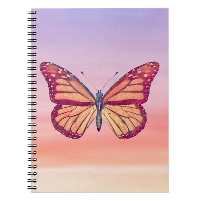 Butterfly Ombre Sunset Tones Journal Notebook (Front)