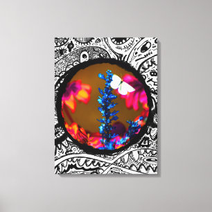 Butterfly on a Flower Canvas Print
