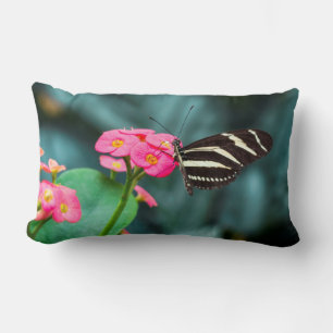 Butterfly on a flower lumbar pillow