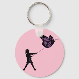 Butterfly on a Leash Key Chain