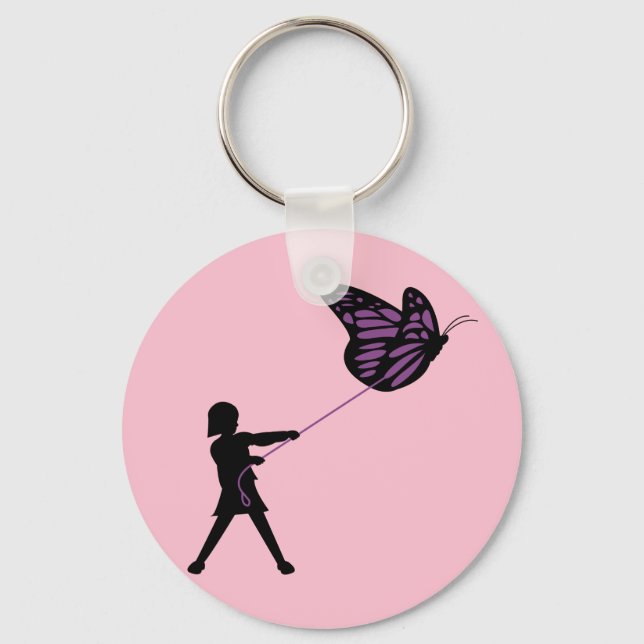 Butterfly on a Leash Key Chain (Front)